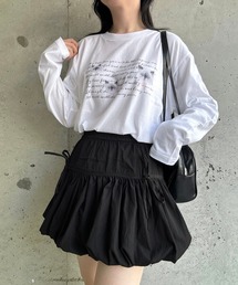 catりぼんプリントロンT/長袖Tシャツ