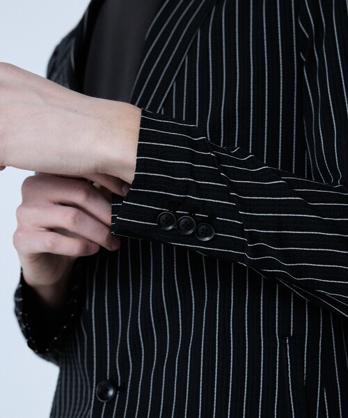 5351 POUR LES HOMMES（ゴーサンゴーイチプールオム）の「【セットアップ対応】Dot Air サッカーストライプ ジャケット（テーラードジャケット・メンズ・ホワイト/ブラック・50/48/46/44）」の9枚目の写真