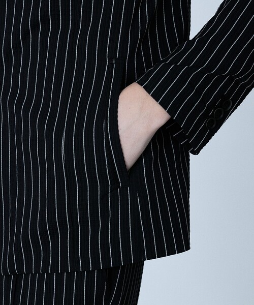 5351 POUR LES HOMMES（ゴーサンゴーイチプールオム）の「【セットアップ対応】Dot Air サッカーストライプ ジャケット（テーラードジャケット・メンズ・ホワイト/ブラック・50/48/46/44）」の10枚目の写真