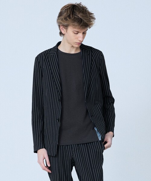 5351 POUR LES HOMMES（ゴーサンゴーイチプールオム）の「【セットアップ対応】Dot Air サッカーストライプ ジャケット（テーラードジャケット・メンズ・ホワイト/ブラック・50/48/46/44）」の14枚目の写真