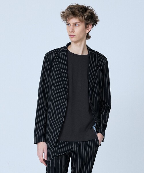 5351 POUR LES HOMMES（ゴーサンゴーイチプールオム）の「【セットアップ対応】Dot Air サッカーストライプ ジャケット（テーラードジャケット・メンズ・ホワイト/ブラック・50/48/46/44）」の16枚目の写真