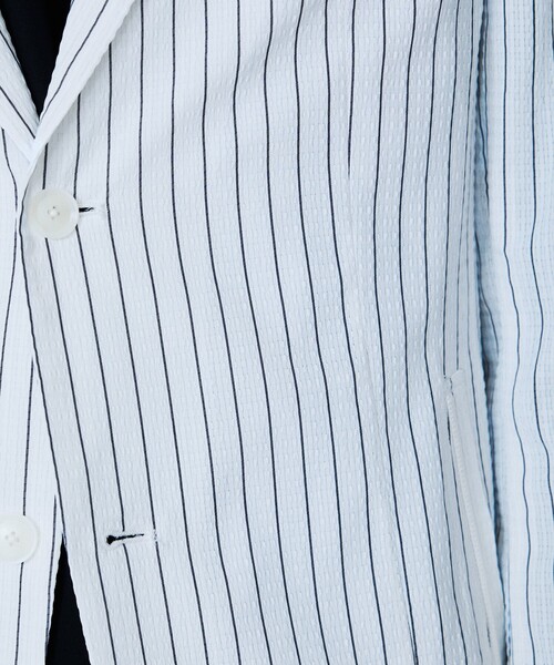 5351 POUR LES HOMMES（ゴーサンゴーイチプールオム）の「【セットアップ対応】Dot Air サッカーストライプ ジャケット（テーラードジャケット・メンズ・ホワイト/ブラック・50/48/46/44）」の18枚目の写真