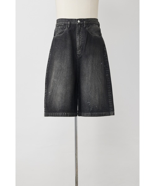 SHINYAKOZUKA（シンヤコヅカ）の「PAINTED ORDINARY CITY LOOSE SHORTS(ISSUE#8)（デニムパンツ・メンズ・ブラック・SMALL）」の4枚目の写真