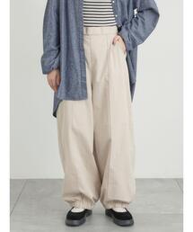 【M/Lサイズ】センターピンタック裾ギャザーパンツ