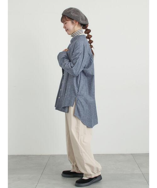 Samansa Mos2（サマンサ モスモス）の「【M/Lサイズ】センターピンタック裾ギャザーパンツ（その他パンツ・レディース・チャコールグレー/ベージュ/ネイビー/イエロー・M/L）」の10枚目の写真