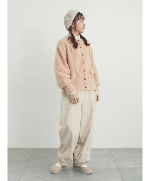 Samansa Mos2（サマンサ モスモス）の「【M/Lサイズ】センターピンタック裾ギャザーパンツ（その他パンツ・レディース・チャコールグレー/ベージュ/ネイビー/イエロー・M/L）」の12枚目の写真