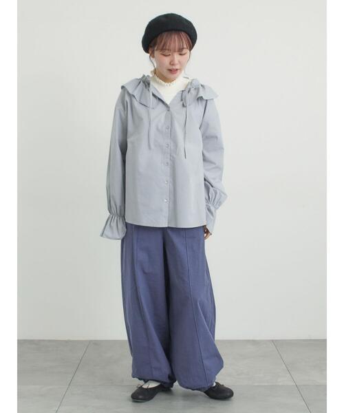 Samansa Mos2（サマンサ モスモス）の「【M/Lサイズ】センターピンタック裾ギャザーパンツ（その他パンツ・レディース・チャコールグレー/ベージュ/ネイビー/イエロー・M/L）」の17枚目の写真