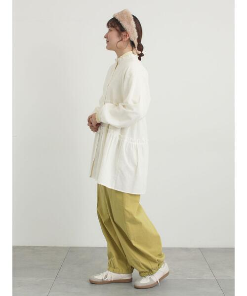 Samansa Mos2（サマンサ モスモス）の「【M/Lサイズ】センターピンタック裾ギャザーパンツ（その他パンツ・レディース・チャコールグレー/ベージュ/ネイビー/イエロー・M/L）」の21枚目の写真