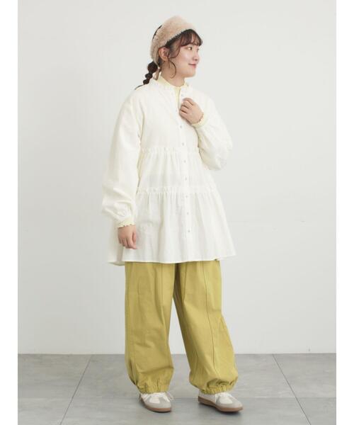 Samansa Mos2（サマンサ モスモス）の「【M/Lサイズ】センターピンタック裾ギャザーパンツ（その他パンツ・レディース・チャコールグレー/ベージュ/ネイビー/イエロー・M/L）」の22枚目の写真