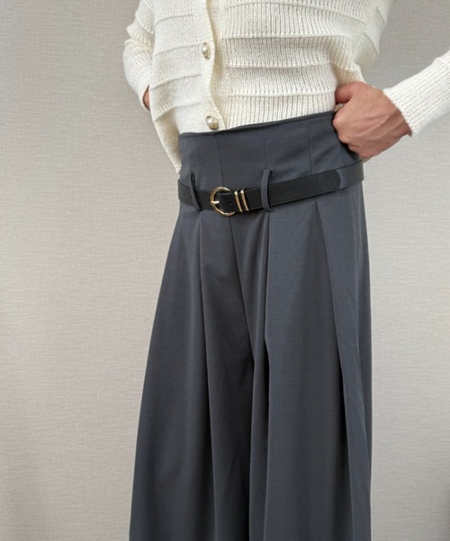 gossip!ロサンゼルス(ゴシップロサンゼルス)の「フロントプリーツ ワイドレッグパンツ(スラックス・レディース・ブラウン/グレー/ブラック・FREE)」の8枚目の写真