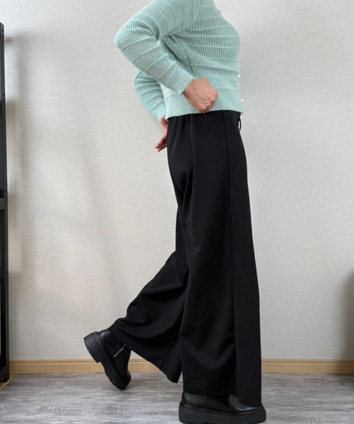 gossip!ロサンゼルス(ゴシップロサンゼルス)の「フロントプリーツ ワイドレッグパンツ(スラックス・レディース・ブラウン/グレー/ブラック・FREE)」の16枚目の写真