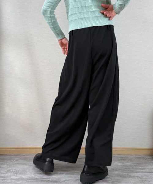 gossip!ロサンゼルス(ゴシップロサンゼルス)の「フロントプリーツ ワイドレッグパンツ(スラックス・レディース・ブラウン/グレー/ブラック・FREE)」の17枚目の写真