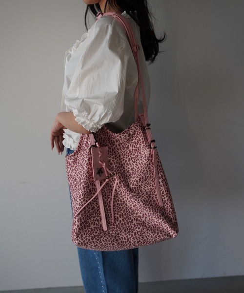 SANSeLF(サンセルフ)の「【SANSeLF】レオパード柄ビッグトートバッグ saa26s008(トートバッグ・レディース・ブラウン/ピンク・FREE)」の10枚目の写真