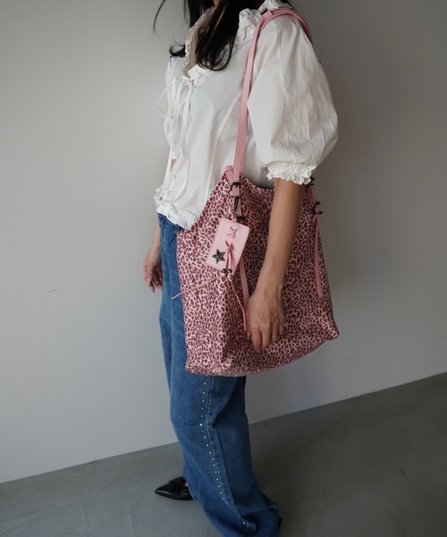 SANSeLF(サンセルフ)の「【SANSeLF】レオパード柄ビッグトートバッグ saa26s008(トートバッグ・レディース・ブラウン/ピンク・FREE)」の14枚目の写真