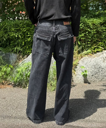 Vintage Washed Curved Denim - Black