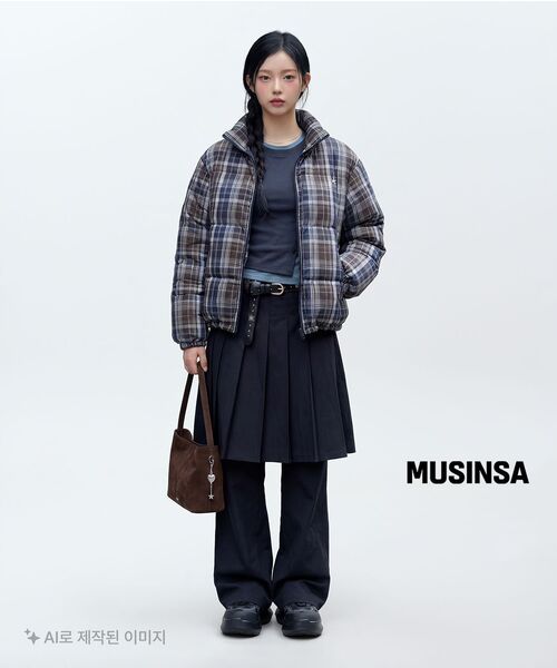 THECOLDESTMOMENT(ザコールデストモーメント)の「TCM mini logo check puffer jacket (navy)(ダウンジャケット/コート・レディース・その他・M/L)」の9枚目の写真