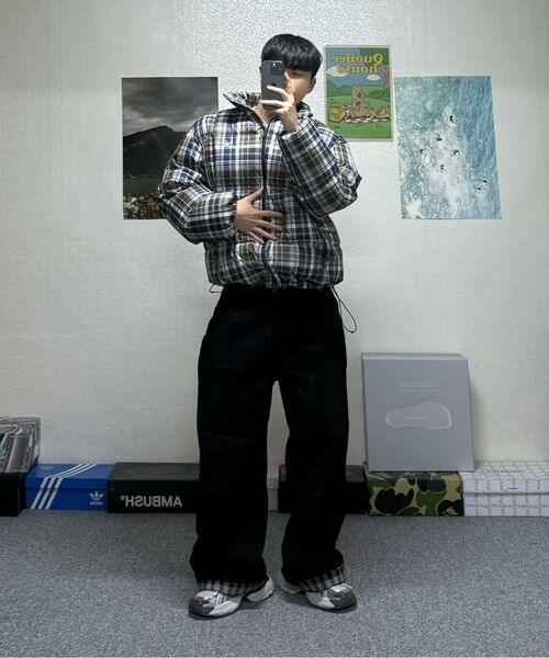 THECOLDESTMOMENT(ザコールデストモーメント)の「TCM mini logo check puffer jacket (navy)(ダウンジャケット/コート・レディース・その他・M/L)」の12枚目の写真