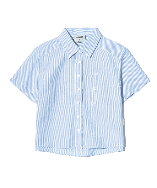 PIECEMAKER（ピースメーカー）の「SEERSUCKER POCKET CROP STRIPE SHIRTS (SKY BLUE)（シャツ/ブラウス・レディース・その他・FREE）」の4枚目の写真