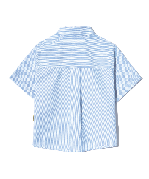 PIECEMAKER（ピースメーカー）の「SEERSUCKER POCKET CROP STRIPE SHIRTS (SKY BLUE)（シャツ/ブラウス・レディース・その他・FREE）」の5枚目の写真
