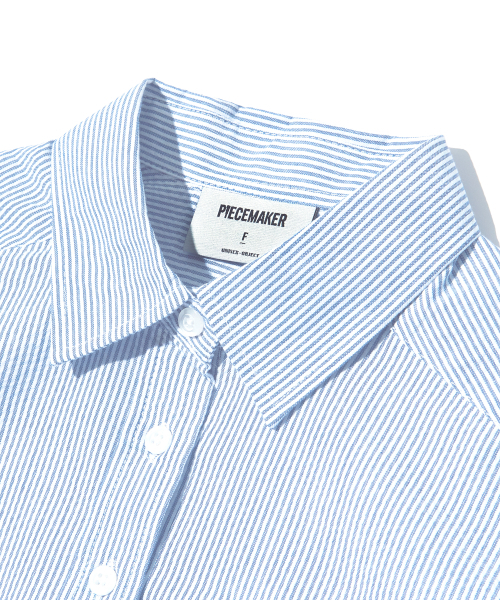PIECEMAKER（ピースメーカー）の「SEERSUCKER POCKET CROP STRIPE SHIRTS (SKY BLUE)（シャツ/ブラウス・レディース・その他・FREE）」の6枚目の写真
