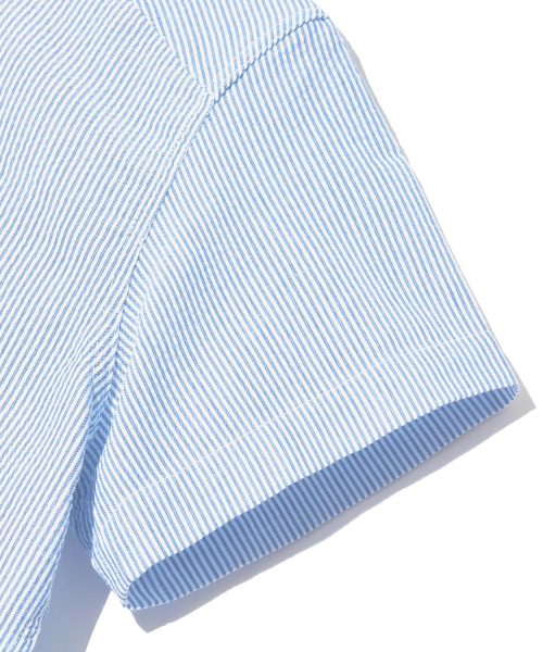 PIECEMAKER（ピースメーカー）の「SEERSUCKER POCKET CROP STRIPE SHIRTS (SKY BLUE)（シャツ/ブラウス・レディース・その他・FREE）」の8枚目の写真