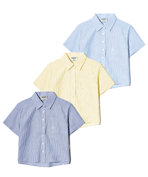 PIECEMAKER（ピースメーカー）の「SEERSUCKER POCKET CROP STRIPE SHIRTS (SKY BLUE)（シャツ/ブラウス・レディース・その他・FREE）」の3枚目の写真