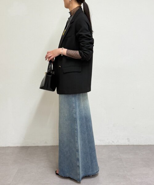 LOUNGEDRESS(ラウンジドレス)の「《オンオフ活躍/セットアップ着用可》ダブルクロスジャケット(テーラードジャケット・レディース・ブラック/ベージュ/ネイビー・FREE)」の18枚目の写真