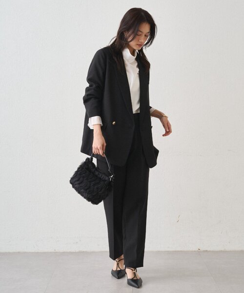 LOUNGEDRESS（ラウンジドレス）の「ダブルクロスジャケット（テーラードジャケット・レディース・ブラック/ベージュ/ネイビー・FREE）」の19枚目の写真