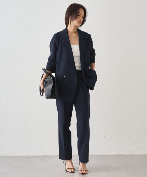 LOUNGEDRESS（ラウンジドレス）の「ダブルクロスジャケット（テーラードジャケット・レディース・ブラック/ベージュ/ネイビー・FREE）」の7枚目の写真