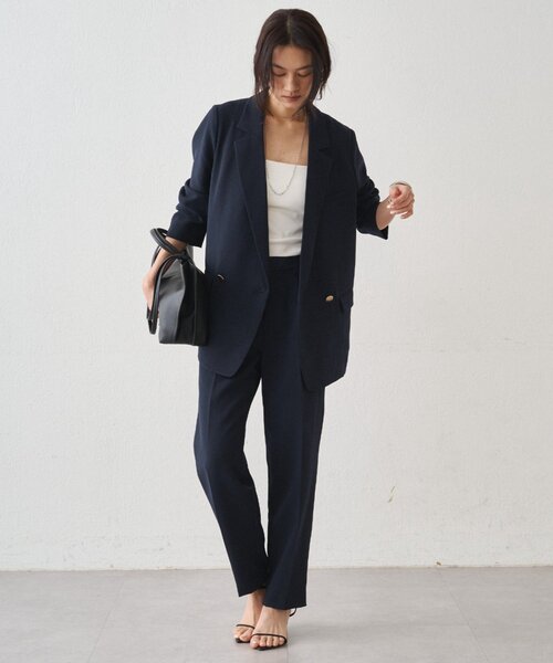 LOUNGEDRESS（ラウンジドレス）の「ダブルクロスジャケット（テーラードジャケット・レディース・ブラック/ベージュ/ネイビー・FREE）」の8枚目の写真