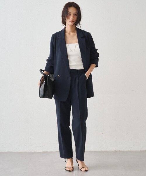 LOUNGEDRESS（ラウンジドレス）の「ダブルクロスジャケット（テーラードジャケット・レディース・ブラック/ベージュ/ネイビー・FREE）」の9枚目の写真