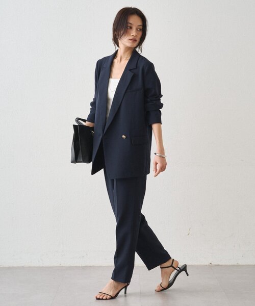 LOUNGEDRESS（ラウンジドレス）の「ダブルクロスジャケット（テーラードジャケット・レディース・ブラック/ベージュ/ネイビー・FREE）」の10枚目の写真