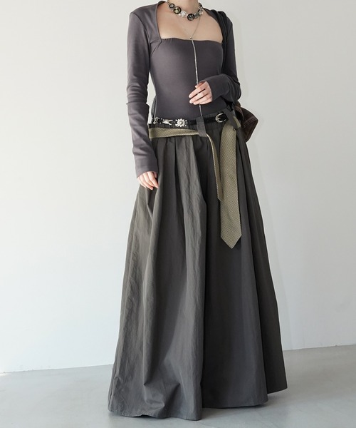 chuclla（チュクラ）の「スクエアネック ドッキングワンピース chw26s063（ワンピース・レディース・チャコール・S/M）」の5枚目の写真