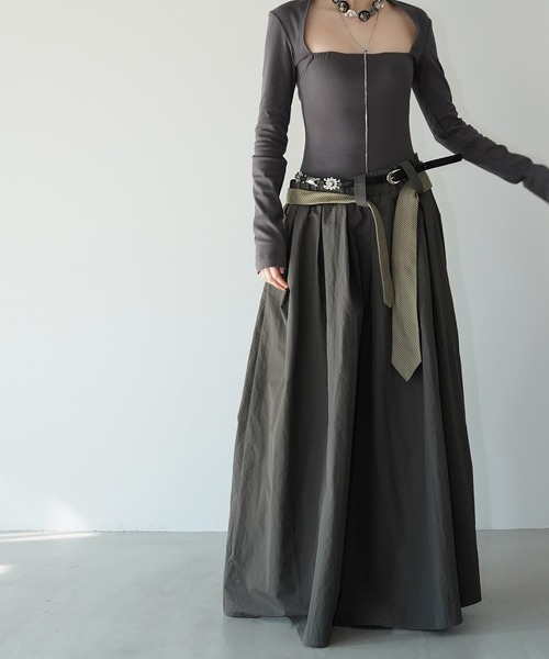 chuclla（チュクラ）の「スクエアネック ドッキングワンピース chw26s063（ワンピース・レディース・チャコール・S/M）」の10枚目の写真