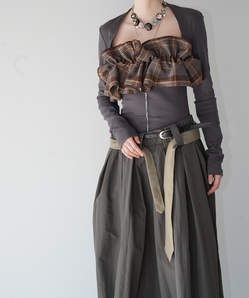 chuclla（チュクラ）の「スクエアネック ドッキングワンピース chw26s063（ワンピース・レディース・チャコール・S/M）」の12枚目の写真