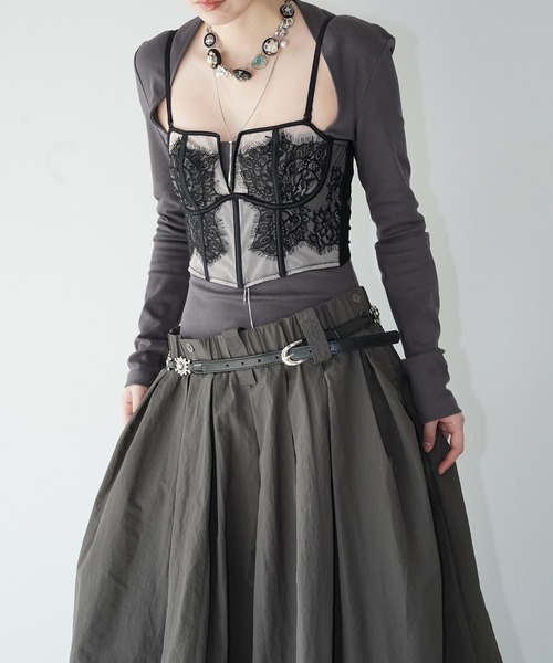 chuclla（チュクラ）の「スクエアネック ドッキングワンピース chw26s063（ワンピース・レディース・チャコール・S/M）」の15枚目の写真