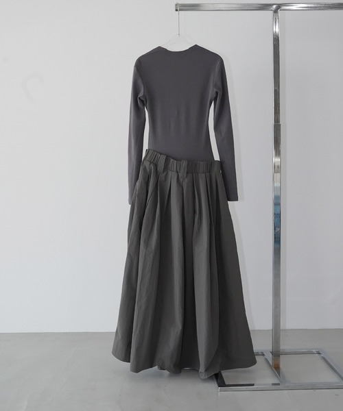 chuclla（チュクラ）の「スクエアネック ドッキングワンピース chw26s063（ワンピース・レディース・チャコール・S/M）」の22枚目の写真