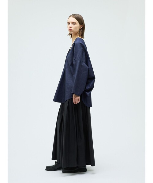 mizuiroind（ミズイロインド）の「mizuiro ind Vネックデニムシャツ（シャツ/ブラウス・レディース・その他1・FREE）」の9枚目の写真