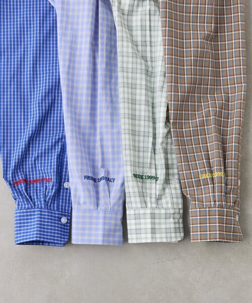 CIAOPANIC TYPY（チャオパニックティピー）の「【PATTIPATTI】ユニセックス/ビックシルエットロゴ刺繍チェックシャツ（シャツ/ブラウス・メンズ・グリーン/ベージュ/ブルー/サックスブルー・MEDIUM/LARGE）」の5枚目の写真