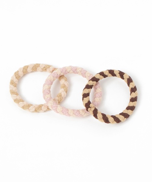 niko and...(ニコアンド)の「ボーダー3SETヘアゴム(ヘアゴム・レディース・ブルー/ピンク・0)」の1枚目の写真