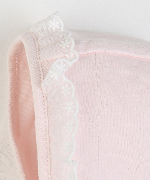 moimoln(モイモルン)の「【mini moi】スイートアイレットボンネット帽子(ハット・キッズ・ライトピンク・46cm/44cm/42cm)」の4枚目の写真