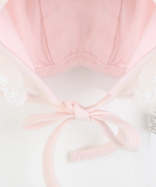 moimoln(モイモルン)の「【mini moi】スイートアイレットボンネット帽子(ハット・キッズ・ライトピンク・46cm/44cm/42cm)」の5枚目の写真