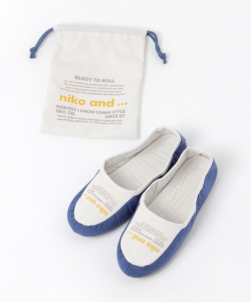 niko and...（ニコアンド）の「ニコロゴポータブルスリッパ（ルームシューズ/スリッパ・レディース・アイボリー/ブラック・MEDIUM/LARGE）」の6枚目の写真