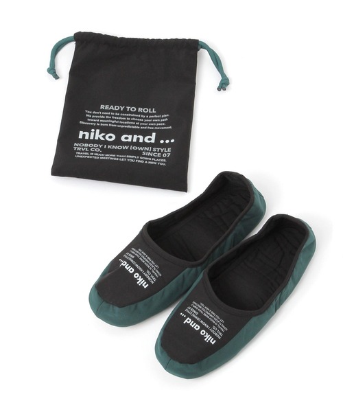 niko and...（ニコアンド）の「ニコロゴポータブルスリッパ（ルームシューズ/スリッパ・レディース・アイボリー/ブラック・MEDIUM/LARGE）」の5枚目の写真