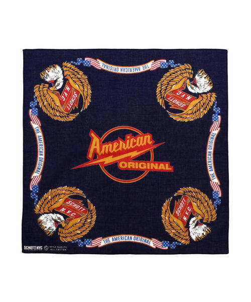 schott（ショット）の「Schott/ショット/BANDANA ”EAGLE”/バンダナ "バンダナ"（バンダナ/スカーフ・メンズ・ブラック/ネイビー・F）」の8枚目の写真