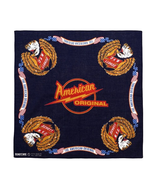 schott（ショット）の「Schott/ショット/BANDANA ”EAGLE”/バンダナ "バンダナ"（バンダナ/スカーフ・メンズ・ブラック/ネイビー・F）」の2枚目の写真