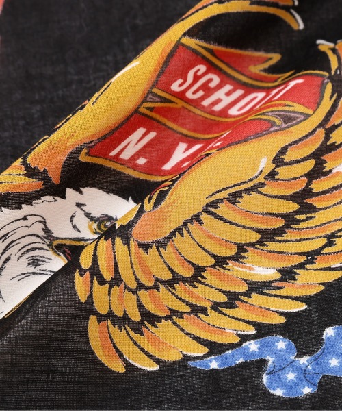 schott（ショット）の「Schott/ショット/BANDANA ”EAGLE”/バンダナ "バンダナ"（バンダナ/スカーフ・メンズ・ブラック/ネイビー・F）」の4枚目の写真