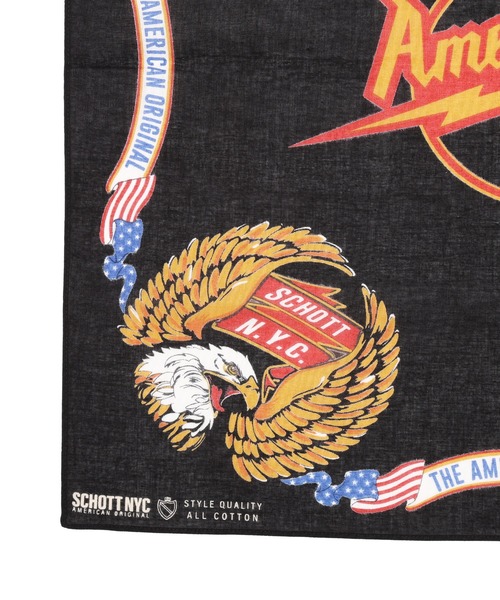 schott（ショット）の「Schott/ショット/BANDANA ”EAGLE”/バンダナ "バンダナ"（バンダナ/スカーフ・メンズ・ブラック/ネイビー・F）」の3枚目の写真