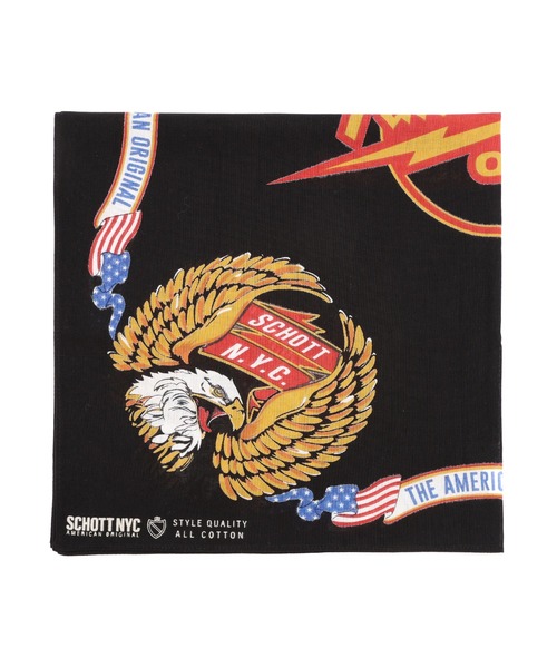 schott（ショット）の「Schott/ショット/BANDANA ”EAGLE”/バンダナ "バンダナ"（バンダナ/スカーフ・メンズ・ブラック/ネイビー・F）」の6枚目の写真