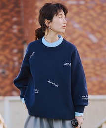 studio CLIP | 12ゲージランダム刺繍スウェットライクニット(ニット/セーター)